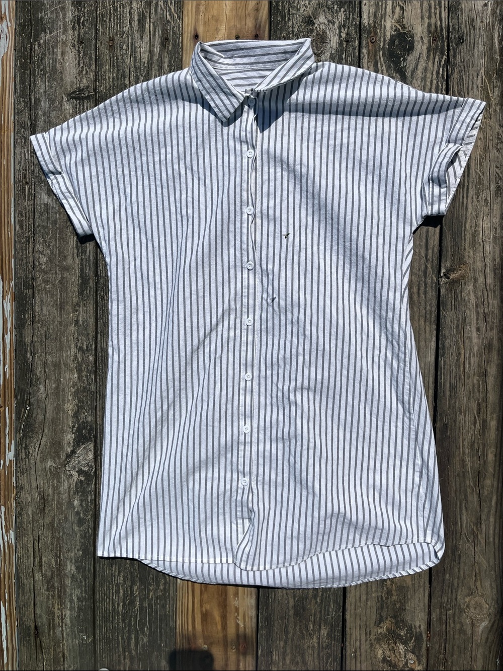 Women’s Short Sleeve Button Down Shirt Dress Medium